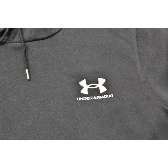 Under Armour Men's Essential Fleece Hoodie Loose Fit Black Size S Cotton NEW - Picture 4 of 8